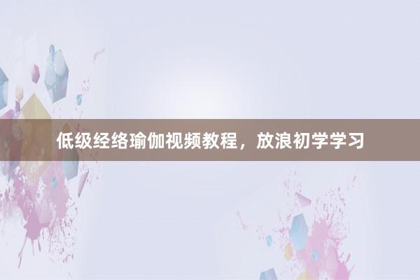 低级经络瑜伽视频教程,放浪初学学习